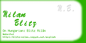 milan blitz business card